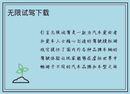 无限试驾下载